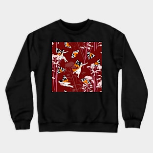 Jersey tiger moth fairy - red Crewneck Sweatshirt